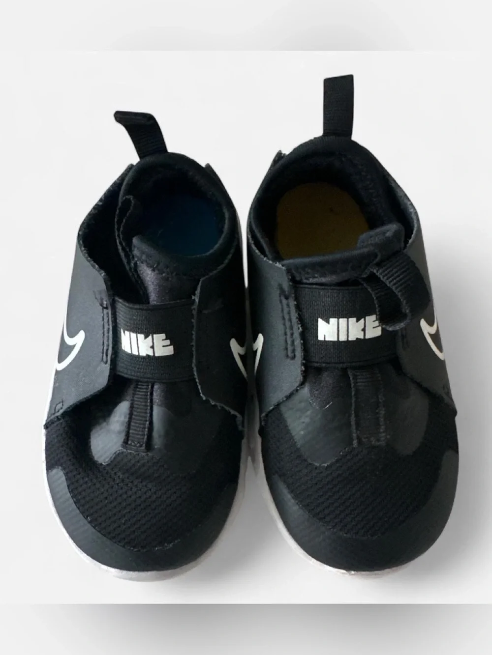 Nike Kids Black and White Slip-On Sneaker with White Swoosh